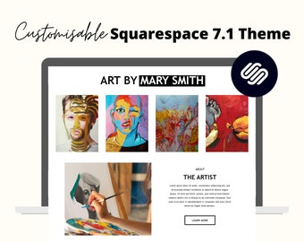 Template per sito web d'artista: Portfolio di arte moderna, Squarespace 7.1