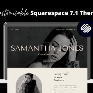 Virtual Assistant Template for Squarespace 7.1 - Download Website Template For VA - Female Entrepreneur