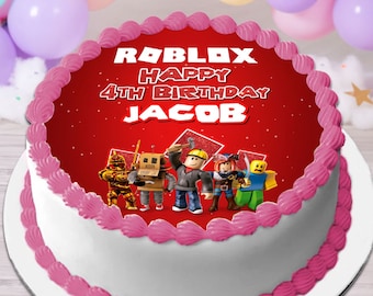 Personalized Roblox Cake Topper: Gamer Birthday Decor (Digital Download)