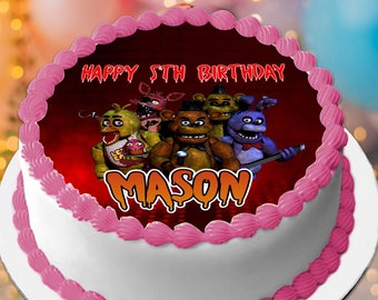 Freddy's Birthday Cake Topper, Custom Five Nights Party (Digital Download)