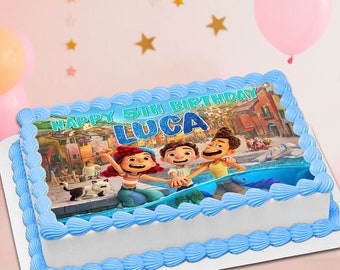 Adorno para tarta de cumpleaños de Luca: Decoración personalizada para fiesta (descarga digital)