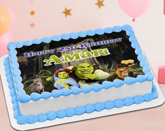Printable Shrek Birthday Cake Topper: Custom Party Decor (Digital)