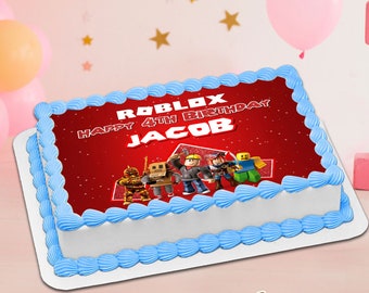 Roblox Birthday Cake Topper: Personalized Gamer Party Decor (Digital File)