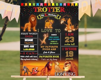 Custom Lion King Birthday Chalkboard, Custom Chalkboard Sign, Personalized Chalkboard Sign, Birthday Party Sign, Lion King Birthday