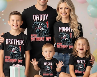 Personalized Venom Birthday Shirt: Superhero Family Matching Outfit