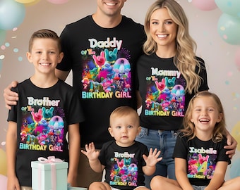 Personalized Trolls Birthday Shirt: Matching Family T-Shirts