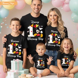 Mickey Mouse 1st Birthday Shirt: Custom Name, Family Vacation Tee image 1