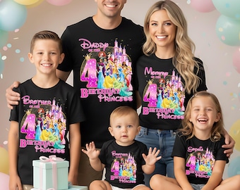Custom Princess Birthday Shirt: Pink Castle Family Matching