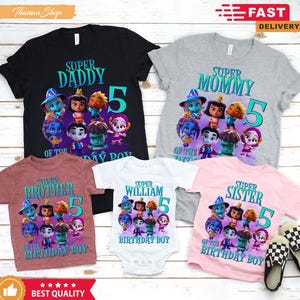 Super Monsters Birthday Shirt, Custom Birthday Party Outfit for Kids, Family Birthday Matching Shirt