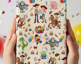 Toy Story Geschenkpapier zum Geburtstag, Geschenkpapier für Kinder, Woody Jessie Buzz Lightjahre