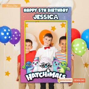 Printable Hatchimals Photo Booth Frame, Happy Birthday Photo Prop Frame ...