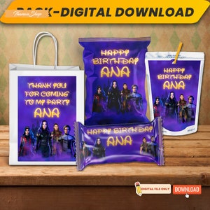 Nachkommen Geburtstagsparty, druckbare Nachkommen 3 Partyzubehör Bundle, Nachkommen 3, Nachkommen Gastgeschenke, Nachkommen Party