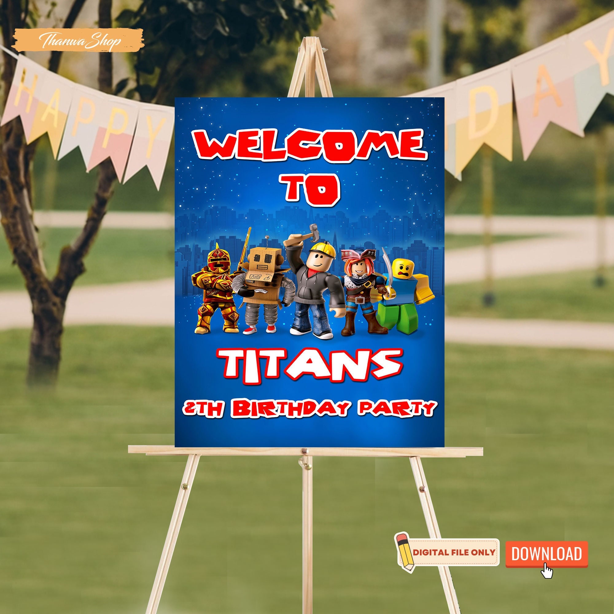 Roblox BedWars Birthday Banner Personalized Party Backdrop Decoration –  Ediblecakeimage