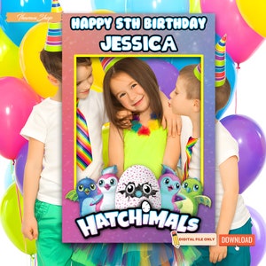 Printable Hatchimals Photo Booth Frame, Happy Birthday Photo Prop Frame ...