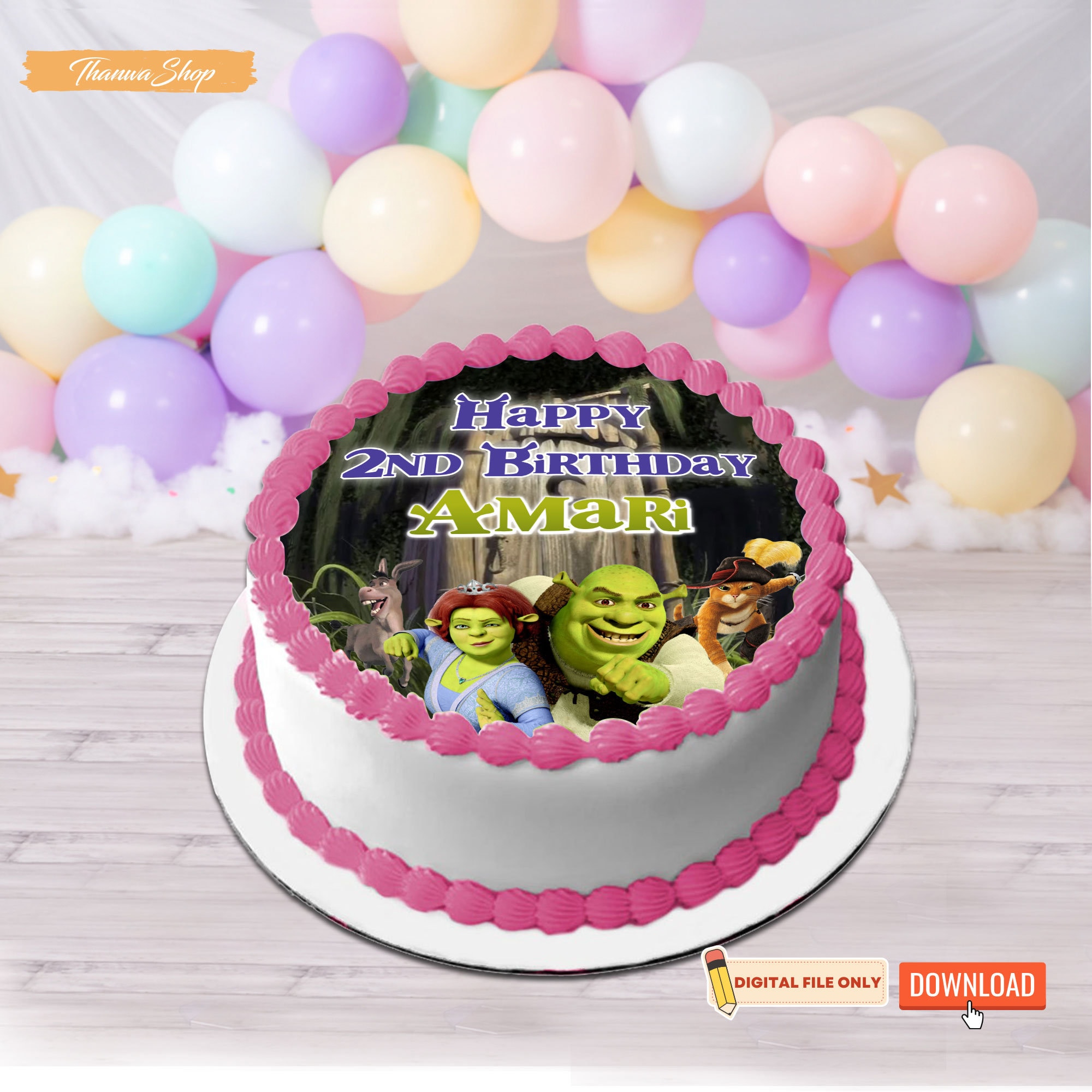 Shrek Cake Topper Printable Shrek Cake Topperdigital Shrek Etsy Australia