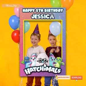 Printable Hatchimals Photo Booth Frame, Happy Birthday Photo Prop Frame ...