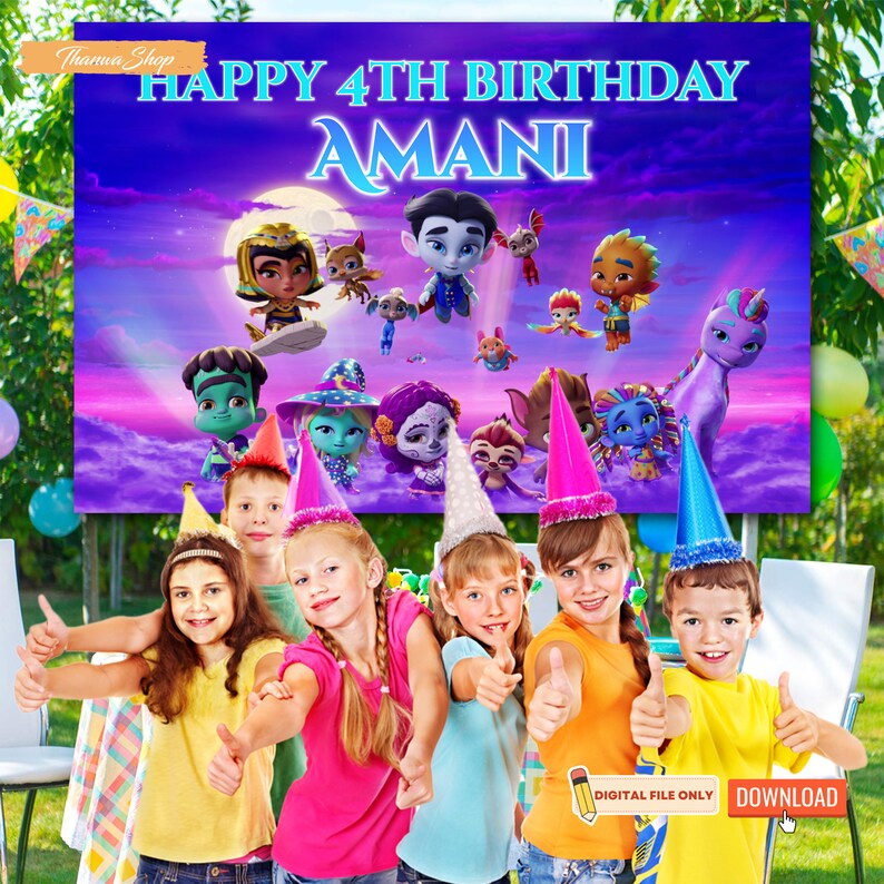 Monster Birthday Banner Custom Photo Birthday Backdrop - Etsy