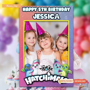Printable Hatchimals Photo Booth Frame, Happy Birthday Photo Prop Frame ...