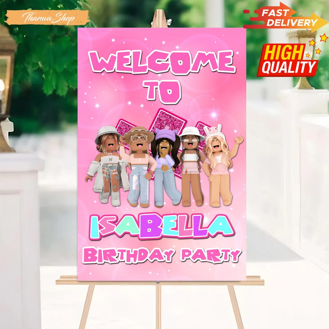 Video Game Girl Birthday Welcome Sign: Custom Pink Poster - Etsy UK