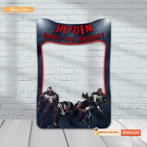 Venom Party Decorations, Venom Birthday Party, Venom Personalized Birthday Frame, Venom Backdrop, Personalized Birthday Photo Frame