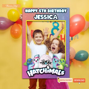 Printable Hatchimals Photo Booth Frame, Happy Birthday Photo Prop Frame ...