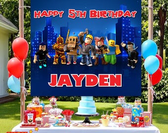 Personalized Video Game Backdrop, Boy Birthday Party Banner Decorations, Custom Birthday Party Theme for Son, Gamer Boy Birthday Gift