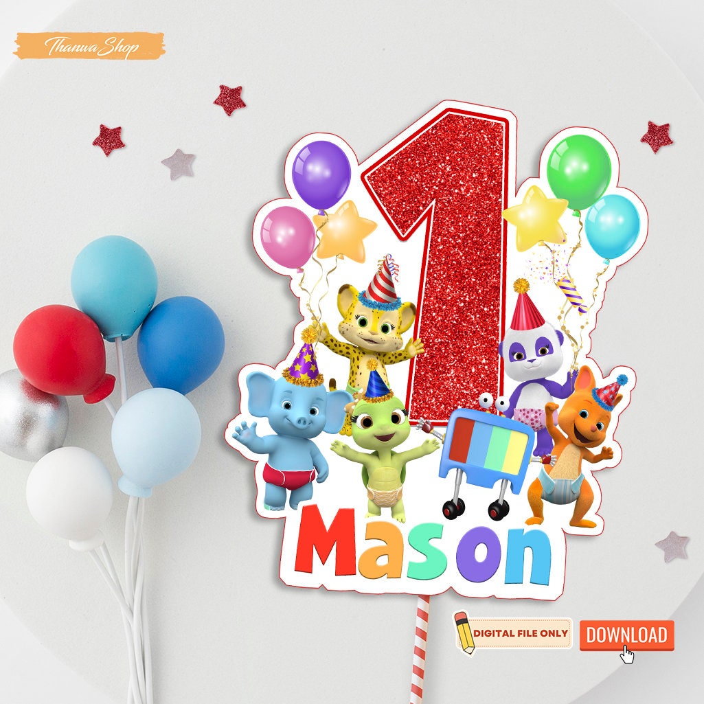 Word Party Cake Topper Word Party Birthday Invitation Word Etsy