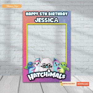 Printable Hatchimals Photo Booth Frame, Happy Birthday Photo Prop Frame ...