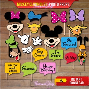 Clubhouse Party Signs, Clubhouse Collection, Clubhouse Birthday Invitation Digital Download, Mickey Clubhouse Photo Booth