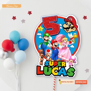 Printable Mario Cake Topper, Super Mario Birthday Party | Mario Bros ...