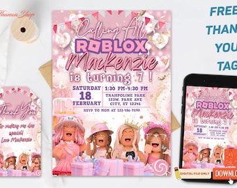Roblox Birthday Party Invitation: Customizable Template (Digital Download)