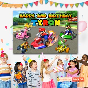 Printable Mario Kart Backdrop, Super Mario Backdrop Banner, Birthday ...