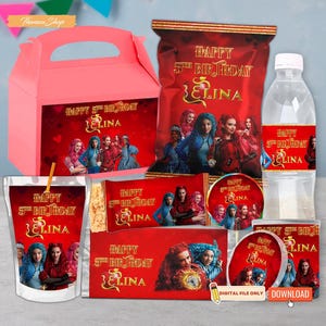 Druckbare Nachkommen Geburtstagsparty Pack, benutzerdefinierte Nachkommen Party Supllies für Kinder, Nachkommen Thema Party Favors Pack