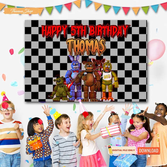 Five Nights at Freddy Backdrop, Freddy Birthday, Birthday Party for Kids,  Freddy Party Decor, Custom Birthday Banner, Freddy Krueger 