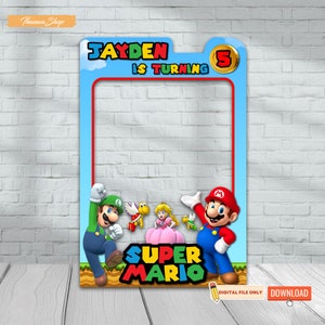 Super Mario Bros Photo Booth Frame, Mario Bross, Mario Bros Photo Booth Frame, Mario Party Decorations, Super Mario Photo Booth Frame