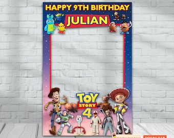 Toy Story 4 Photo Booth Frame: Birthday Party Decor (digital