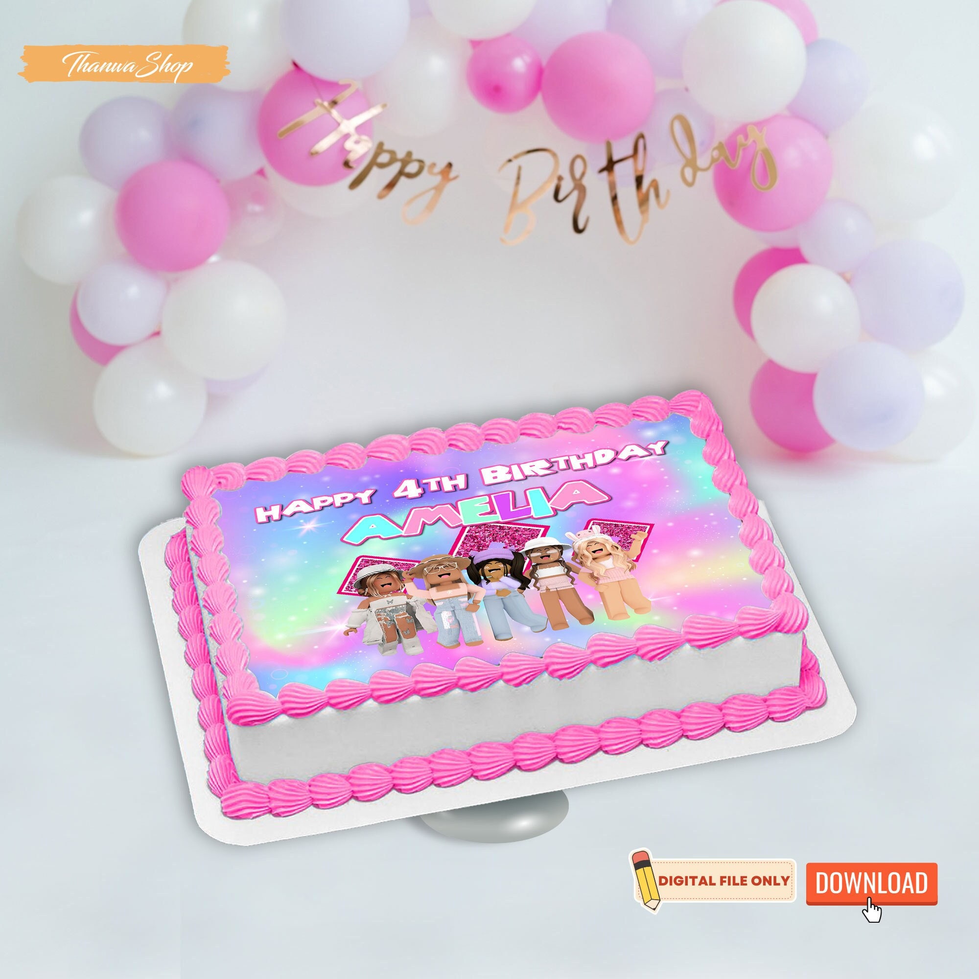  Birthday Party Supplies For Pink girl, Party Decorations  Included Birthday banner, Cake Topper, Cupcake Topper, Balloon : Toys &  Games