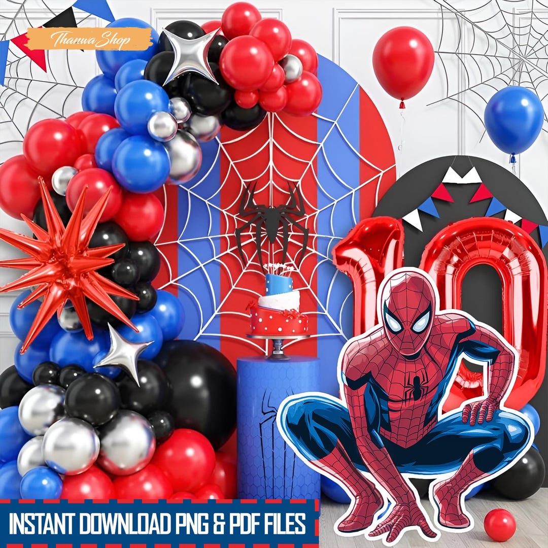Spiderman Cut Outs Printables, Watercolor Spiderman Cutout Png for Boys ...