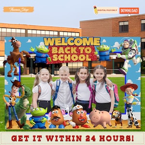 Druckbare Back to School Photo Booth Rahmen, Toy Story Photo Booth Prop Dekorationen, benutzerdefinierte Rahmen Requisiten digitaler Download
