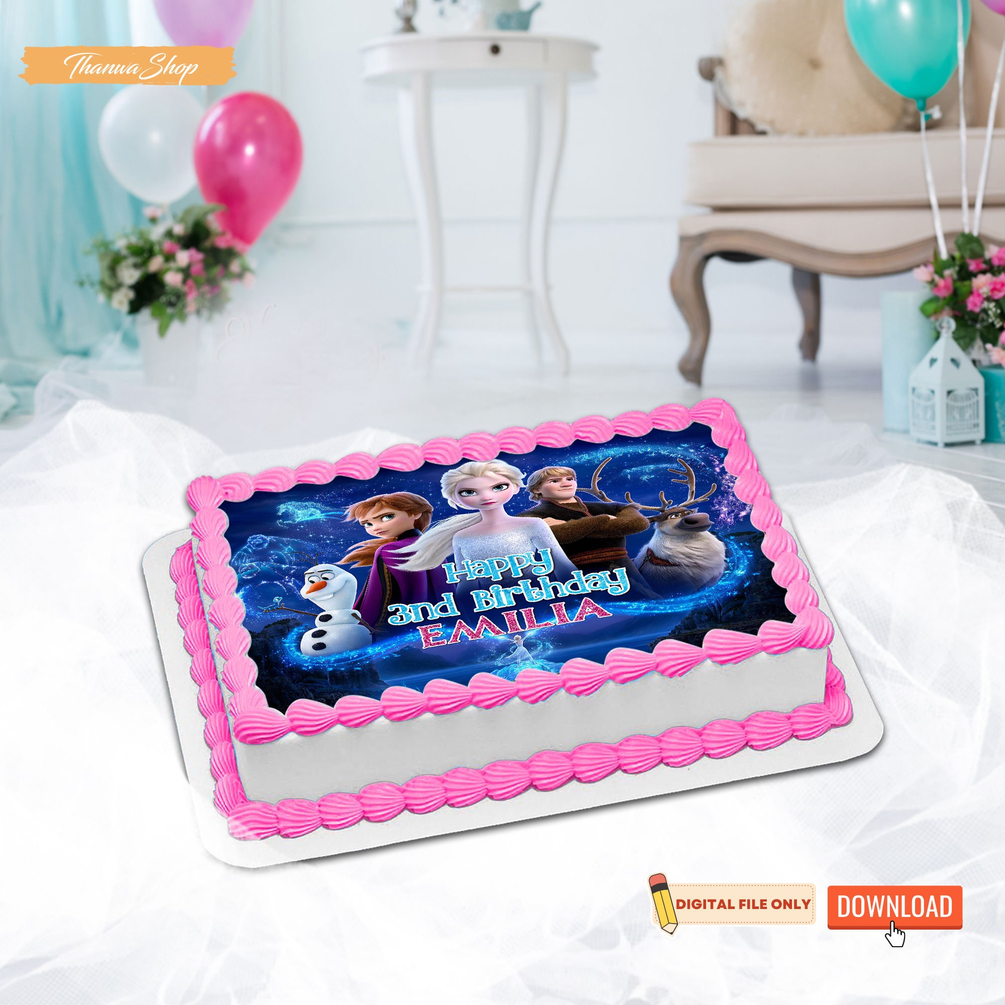 Printable Frozen Cake Topper Frozen 2 Cake Frozen Digital - Etsy