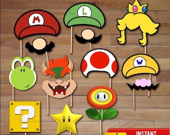 Super Mario Backdrop Banner | Video Game Themed Photo Booth Props |  Super Mario Backdrop Banner | Photobooth Props | Digital Download