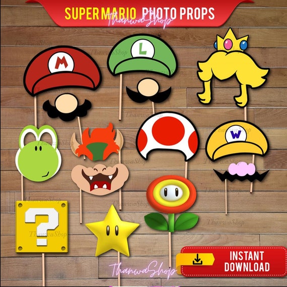 Backdrop para cumpleaños con temática de Mario Bros 🔧 Pastel por