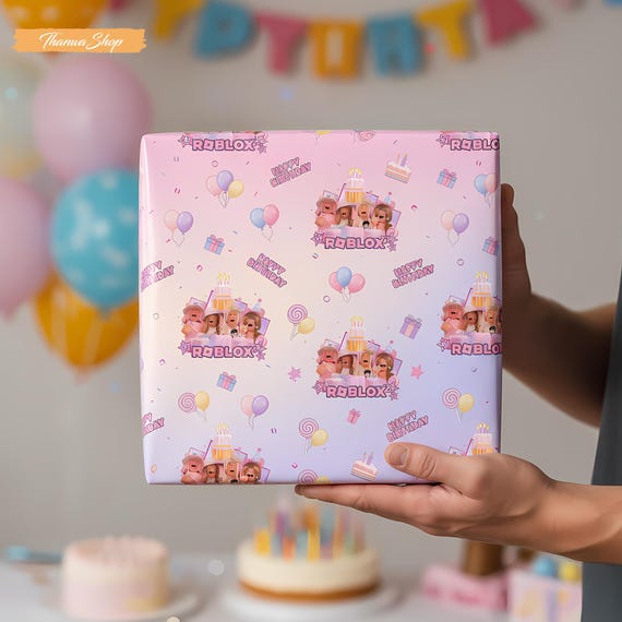 Roblox Birthday Wrapping Paper: Gamer Girl Party Supplies