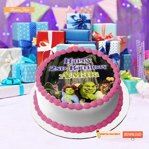 Shrek Cake Topper, Printable Shrek Cake Topper,digital Shrek Cake ...