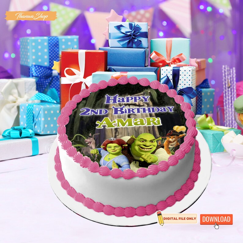 Shrek Cake Topper Printable Shrek Cake Topperdigital Shrek Etsy Australia