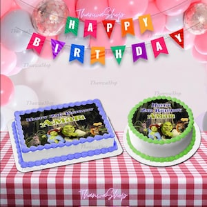 Shrek Cake Topper | Shrek Party | Shrek Geburtstag | Shrek Meme Lustige Karte | Karte Für Ihn | Handgemalte Miniaturen | Vintage Spielzeug