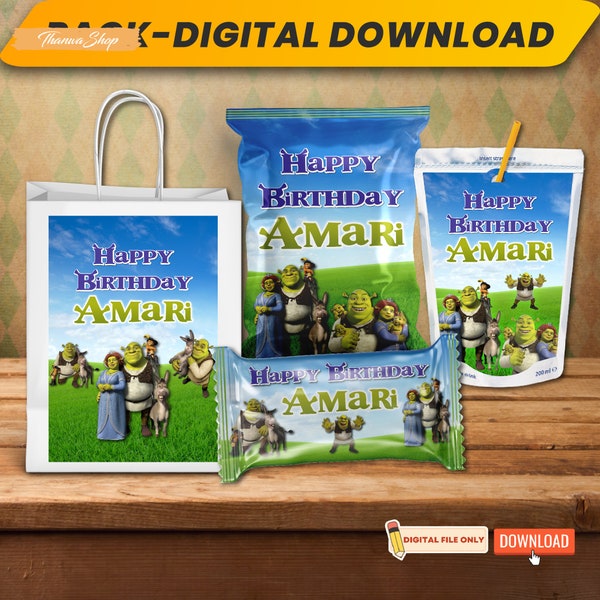 Shrek Digital Party Package, Shrek Party Decor, Shrek Birthday Party , Printable Birthday Party Pack, Shrek Party Supplies, Shrek Birthday