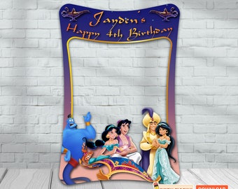 Aladdin Birthday Photo Booth, Birthday Photo Prop Frame, Aladdin Photo Booth Frame, Aladdin Theme Party, Aladdin Birthday