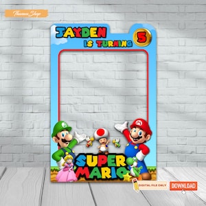 Super Mario Bros Photo Booth Frame, Mario Bross, Mario Bros Photo Booth Frame, Mario Party Decorations, Super Mario Photo Booth Frame