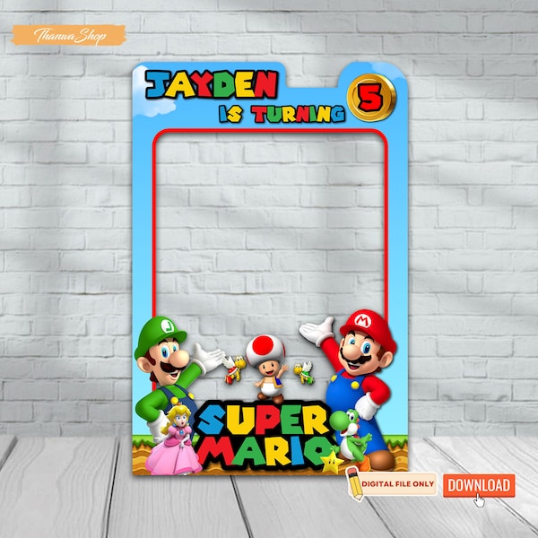 Super Mario Bros Photo Booth Rahmen, Mario Bros, Mario Bros Photo Booth Rahmen, Mario Party Dekorationen, Super Mario Photo Booth Rahmen